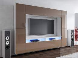 Mdf weiß hochglanz lackiert, sicherheitsglas klar 6 mm. Kaufexpert Wohnwand Cinema Cappuccino Hochglanz Weiss Mediawand Medienwand Design Modern Led Beleuchtung Mdf Hochglanz Hangewand Hangeschrank Tv Wand