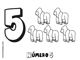 Numero 5 Para Colorear
