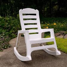 Shop Adams Mfg Corp White Resin Slat Seat Outdoor Rocking Chair At Lowes Com Cadeiras