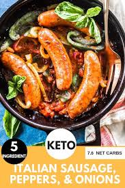Keto Italian Sausage Peppers And Onions Skillet Cast Iron Keto Recipe Stuffed Peppers Easy Skillet Dinner Sausage Peppers And Onions