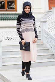 Deseenli Sedanur Tesettur Triko Tunik Modelleri Tunik Triko Giyim