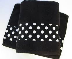 Black And White Polka Dot Hand Towels Black And White Polka Dot Hand And Bath Towels 5 Sizes Made Etsy Black And White Towels Black Towels Striped Bath Towels