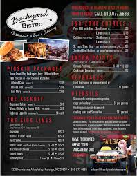 Best places for business and careers 2019best places to retire 2020. Backyard Bistro Menu In Raleigh North Carolina Usa