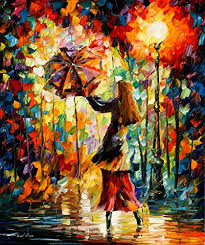 All our oil paintings are free worldwide shipping, special discount for sale. Amazon Com Multi Color Wall Art Woman With Umbrella Painting By Afremov Studio Rainy Mood 2 Handmade