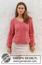 Shop exclusive offers on women's sweaters. Spring Peach Drops 186 9 Free Knitting Patterns By Drops Design
