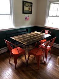 Inspired by a carpenter's work table; My First Project Ever A New Dining Room Table Made Out Of Reclaimed Wood From A Remodel At Work Woodworking