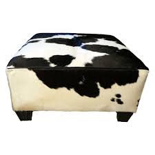 Black And White Cowhide Ottoman Black And White Solid Cowhide Ottoman Cowhide Ottoman Ottoman Decor Black Storage Ottoman