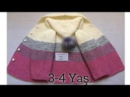 Degrade Kapusonlu Cocuk Hirkasi Tarifi 3 4 Yas Youtube Baby Knitting Patterns Orgu Tig Isi Bebek