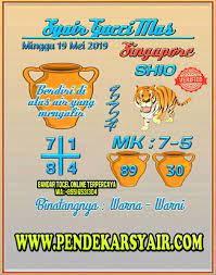 Syair Togel Singapore Hari Ini 19 Mei 2019 Singapura Binatang Pengikut