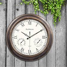 All the weather thermometers we carry will display in both fahrenheit and celsius. Bew Waterproof Outdoor Clock 18 Inch Large Outdoor Clocks With Thermometer Hygrometer Combo Silent Battery Operated Metal Wall Clock For Living Room Patio Garden Pool Decor Bronze Wayfair