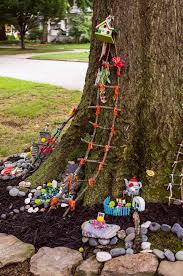 Children will love creating this little east egg hunt scene and playing with it once it is finished. A Fairy Garden Tour A Beautiful Mess