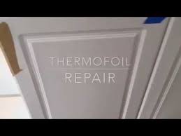 Originally designed as a low cost alternative to 2 pac or polyurethane painted doors, they have become one of the most popular types of kitchen door on the market today. Thermofoil Cabinet Door Repair Youtube Kitchen Cabinets Repair Thermofoil Cabinets Laminate Cabinet Makeover
