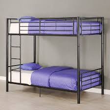 Twin Over Twin Metal Bunk Bed With Set Of 2 Mattress Black Bunk Beds Twin Bunk Beds Metal Bunk Beds