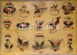 Old School Airborne Flash Airborne Tattoos Vintage Tattoo Vintage Tattoo Flash