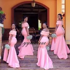 2019 African Arabic Plus Size Pink Mermaid Bridesmaid Dresses Off Shoulde Mermaid Bridesmaid Dresses Cheap Bridesmaid Dresses Online African Bridesmaid Dresses