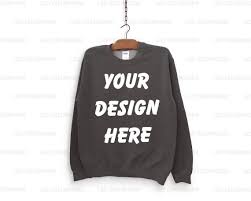 Dark Heather Gildan 18000 Mock Up With Hanger Sweatshirt Etsy In 2020 Sweatshirts Great T Shirts Gildan Sweatshirts