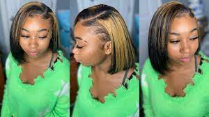 However, how to sew in bob with no leave out? Blonde Ombre Leave Out Sew In Asymmetrical Bob Cut Youtube