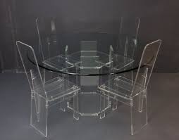 Folding tables and folding chairs are great space savers and can be easily stowed away when not in use. Vintage French Lucite Dining Table 4 Chairs Set 1974 For Sale At Pamono