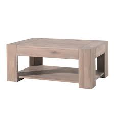 Bois chêne clair fabrication : Table Basse Bjorn D Inspiration Danoise En Chene Blanchi