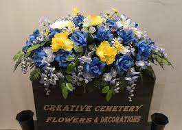 Fake flower arrangements for graves lubelski info. Open Rose Daisy Wisteria Father S Day Cemetery Silk Flower Headstone Saddle Memorial Flowers Father S Day Flowers Funeral Flower Arrangements