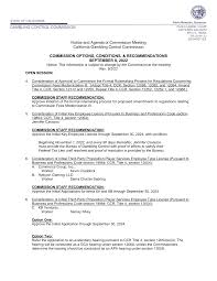 Notice and Agenda of Commission Meeting California Gambling Control  Commission COMMISSION OPTIONS, CONDITIONS, & RECOMMENDAT