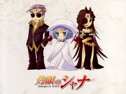 ito noizi, bel peol, hecate (shakugan no shana), sydonay, shakugan no shana,  highres, non-web source, 00s, 1boy, 2girls, chibi, cigarette, eyepatch,  multiple girls, pelvic curtain, smoking, third eye - Image View - |