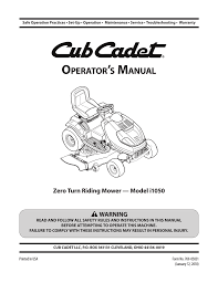 When the tractor was new it would blow one of the ignition fuses and die. Cub Cadet I1050 User Manual Manualzz