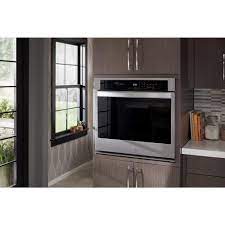 Whirlpool 30 In Self Cleaning Single Electric Wall Oven With Fit System Stainless Steel In The Single Electric Wall Ovens Department At Lowes Com