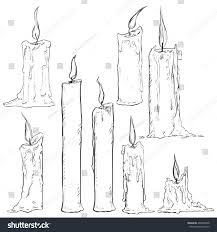 Vector Set Of Different Sketch Candles Candle Drawing Art Candle Drawing Candle Art Drawing