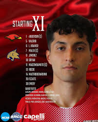 Starting XI against Thiel Lots of good chances. Tied 1-1, we move. 🔴🦅