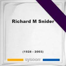 Snider of eugene and sister debra m. Richard M Snider 1928 2003 75 Mogila 24471921 Ru Sysoon