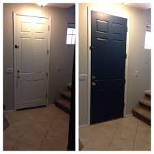 Benjamin moore gentleman's gray door. White Interior Door Now A Fabulous Blue Benjamin Moore Gentleman S Gray We Also Did An Accent Wall White Interior Door Doors Interior Favorite Paint Colors