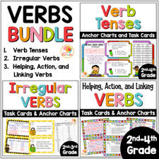 Verb Tenses Activities Irregular Verbs Helping Action Linking Verbs Bundle