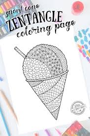 Sweet Zentangle Snow Cone Coloring Page In 2020 Coloring Pages Snow Cones Printable Activities For Kids