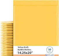 30/50pcs Yellow Kraft Bubble Mailers Padded Envelopes Shipping Bags...