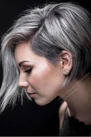 You can style your gray hair in short with longer layers at the back that is flipped out. 32 Short Grey Hair Cuts And Styles Lovehairstyles Com