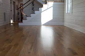 These White Oak Stair Treads Are Stained With Duraseal In The Color Weathered Oak To Match The Brand New Solid Hardwood Floors Oak Floor Stains Hardwood Floors