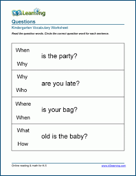 Some of the worksheets for this concept are answering wh questions work, reading comprehension work, reading comprehension work and childrens story, short story to first graders ebook, short story to first graders epub, first grade short stories, questions to ask your student. Question Word Worksheets K5 Learning