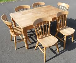 It's light and neutral transform your small kitchen into a welcoming cottage with this traditional white table and matching chairs. Sold Victorian Style Pine Kitchen Table Six Chairs