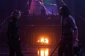 Loki and sylvie, who are now inside the dusty and dilapidated castle come face to face with the man behind the tva, called 'he who remains.' this man, dressed in purple and green, invites loki and sylvie to his office. Ioakgmvfwtyzim