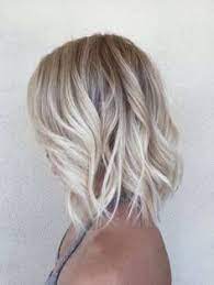 Frosty Blonde Shoulder Length Hair Style Love Bleach Blonde Hair Blonde Lob Hair Messy Bob Hairstyles Hair Styles