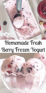 Frozen Yogurt A Creamy Delicious Frozen Homemade Dessert Treat Made With Fresh Berries Yogu Homemade Frozen Yogurt Ice Cream Maker Recipes Homemade Ice Cream