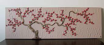 This wall hanging decor i draw on the polymer clay using special colors the wall hanging was hand sanded, and a final layer of varnish. Tree Painting Sculpted Wood Textured 3d Original Art One Of A Kind Wall Art Home Decor 40x16 By Artist Nathalie Van Art By Nathalie Van