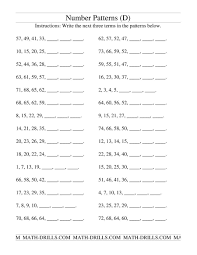 The Growing And Shrinking Number Patterns D Math Worksheet Number Patterns Worksheets Math Patterns Grade 6 Math Worksheets