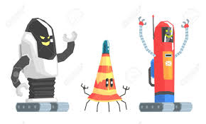 Check spelling or type a new query. Collection Of Old Humanized Robots In The Shape Of A Mailbox And A Cone On Caterpillars And Legs Vector Illustration Royalty Free Cliparts Vectors And Stock Illustration Image 133579883