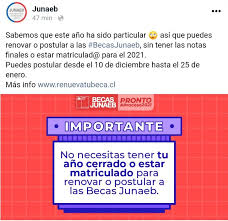 El director de la junaeb, jaime tohá, explicó la importancia de hacer el trámite lo antes posible. Renueva O Postula A Becas Junaeb Liceo Tecnologico De La Araucania