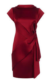 Karen Millen Satin Fold Mini Dress Dark Red Red Cocktail Dress Burgundy Cocktail Dress Karen Millen