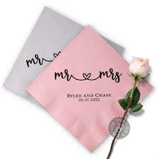 Mr And Mrs Personalized Wedding Napkins Reception Napkins Personalized Napkins Party Napkins Cocktail Napkins Wedding Napkins Personalized Custom Wedding Napkins Personalized Wedding