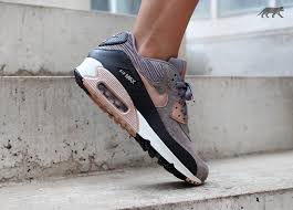 Nike Wmns Air Max 90 Lthr Iron Metallic Red Bronze Dark Storm Sail Nike Leather Leather Shoes Woman Nike Free Shoes