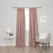 Best Home Fashion 84 In L Pencil Pleat Blackout Curtains In Dusty Pink 2 Pack Dusty Pink Curtains Pink Curtains Mauve Curtains